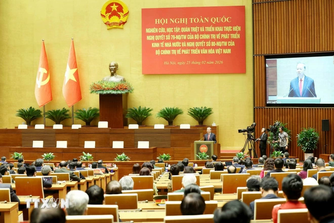 Tổng Bí thư Tô Lâm phát biểu chỉ đạo hội nghị. Ảnh: Phương Hoa/TTXVN