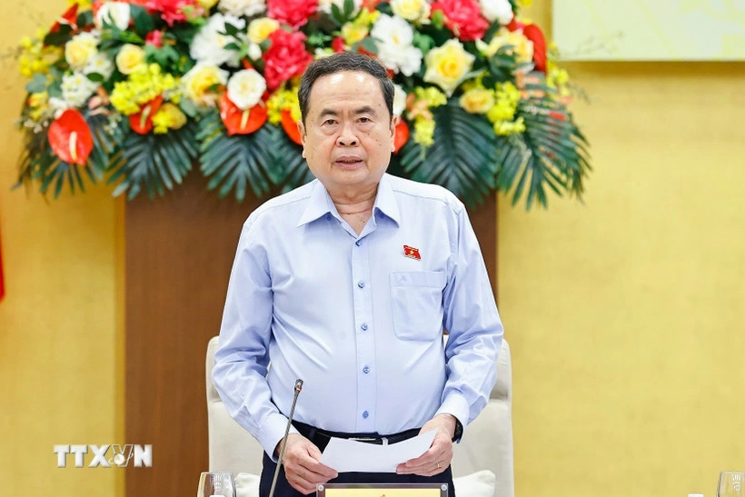 Chủ tịch Quốc hội Trần Thanh Mẫn, Chủ tịch Hội đồng Bầu cử quốc gia. (Ảnh: Doãn Tấn/TTXVN)