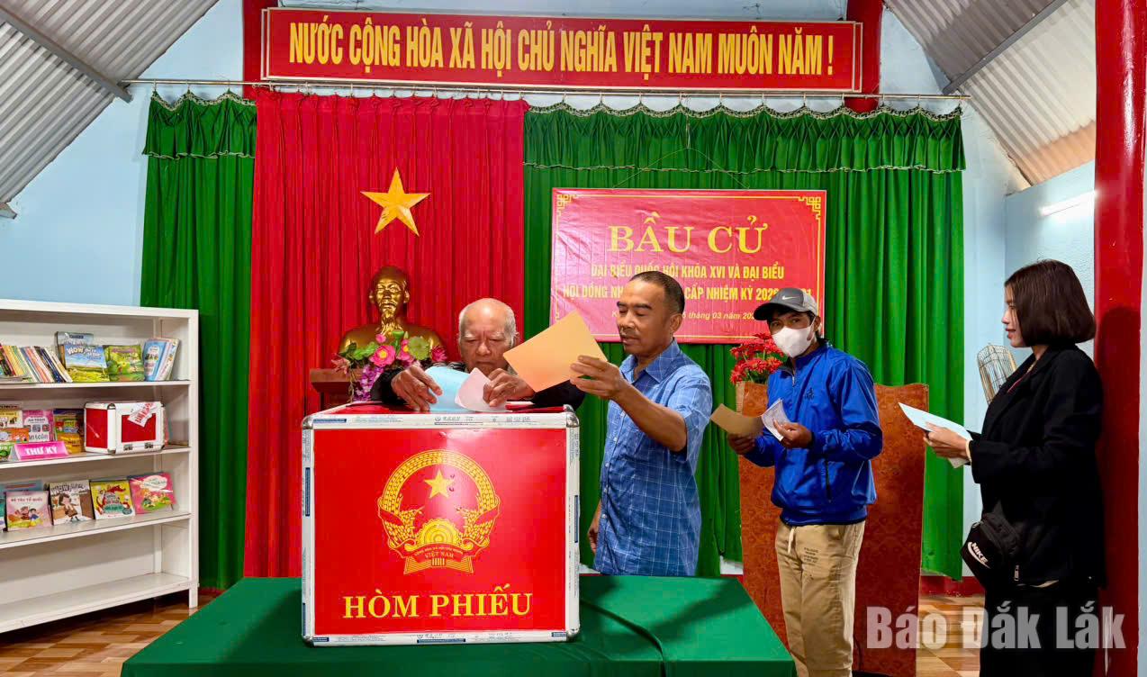 Cử tri bỏ phiếu bầu cử từ sáng sớm