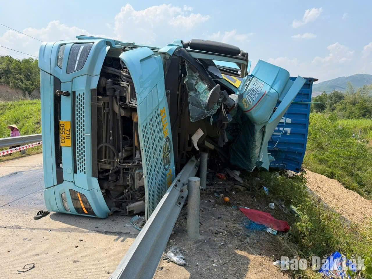 Hiện trường vụ tai nạn. Ảnh: CTV