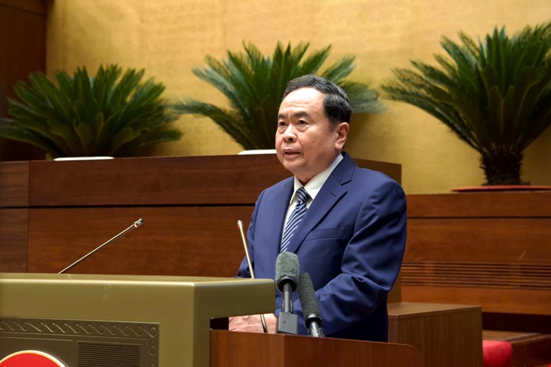 Chủ tịch Quốc hội Trần Thanh Mẫn phát biểu khai mạc hội nghị. Ảnh: quochoi.vn