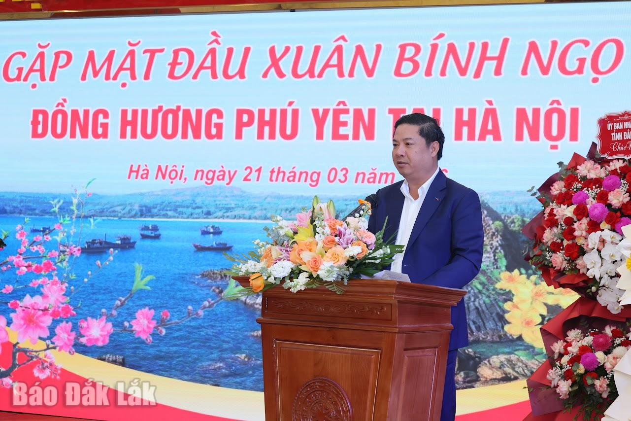 Đồng chí Lương Nguyễn Minh Triết, Ủy viên Ban Chấp hành Trung ương Đảng, Bí thư Tỉnh ủy phát biểu tại buổi gặp mặt. Ảnh: Dũng Dũng