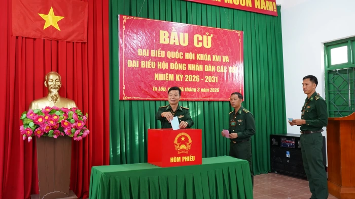 Hoàn thành công tác bầu cử sớm tại đồn Biên phòng Ea H’leo