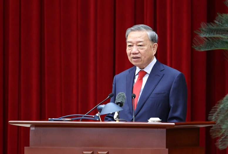 Tổng Bí thư Tô Lâm chủ trì, phát biểu khai mạc Hội nghị. Ảnh: chinhphủ.vn