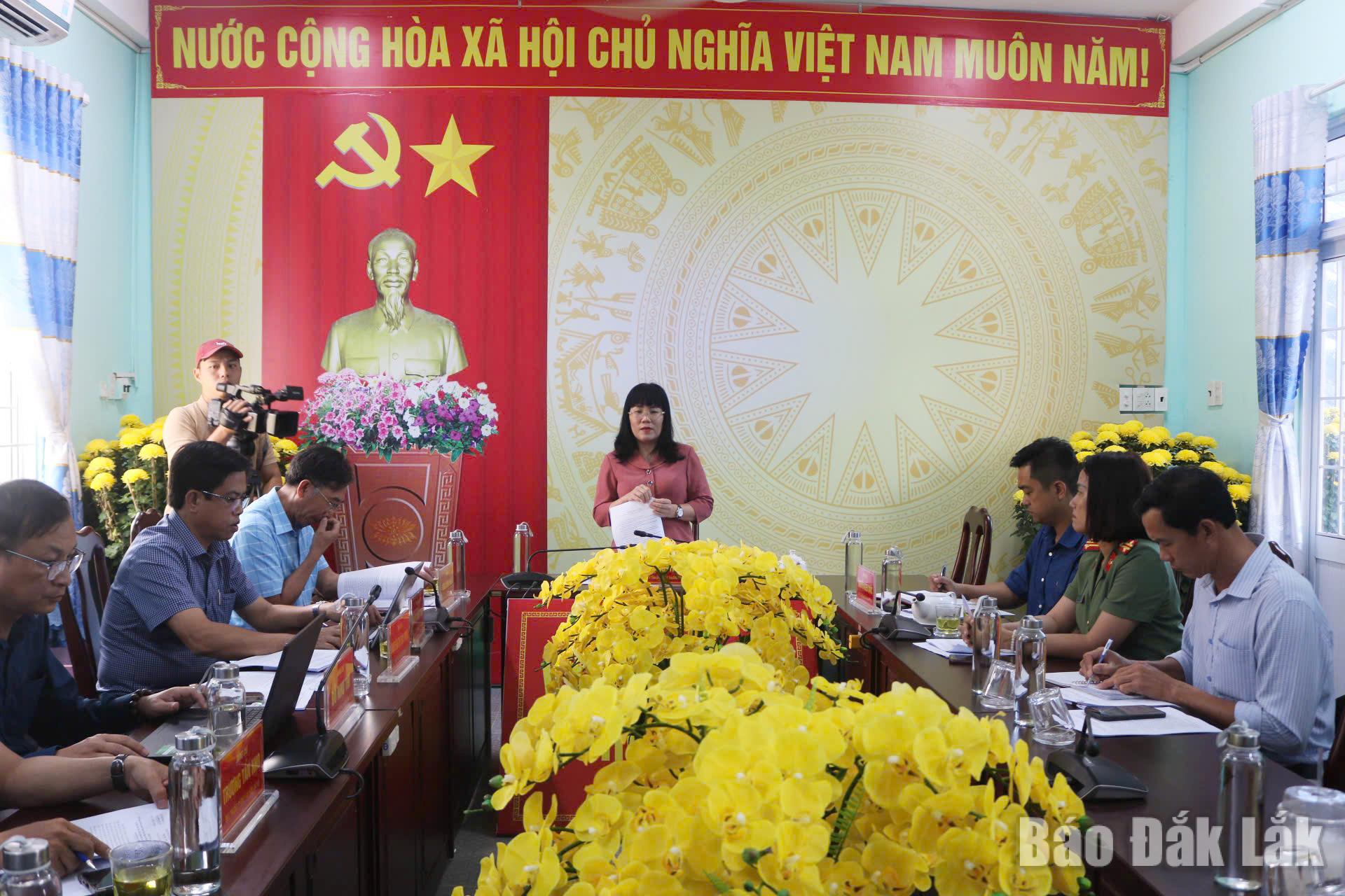 đồng chí Hồ Thị Nguyên Thảo, Ủy viên Ban Thường vụ Tỉnh ủy, Phó Chủ tịch Thường trực UBND tỉnh phát biểu tại buổi làm việc.