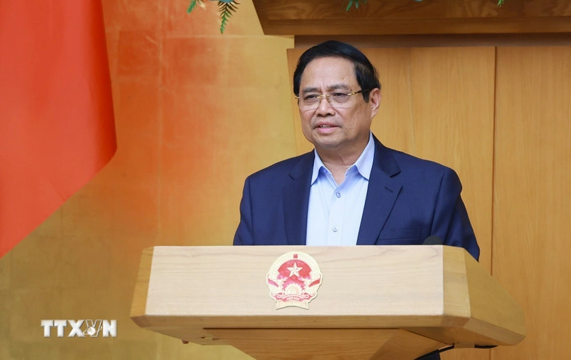 Thủ tướng Phạm Minh Chính kết luận Phiên họp Chính phủ thường kỳ tháng 2 năm 2026. Ảnh: TTXVN