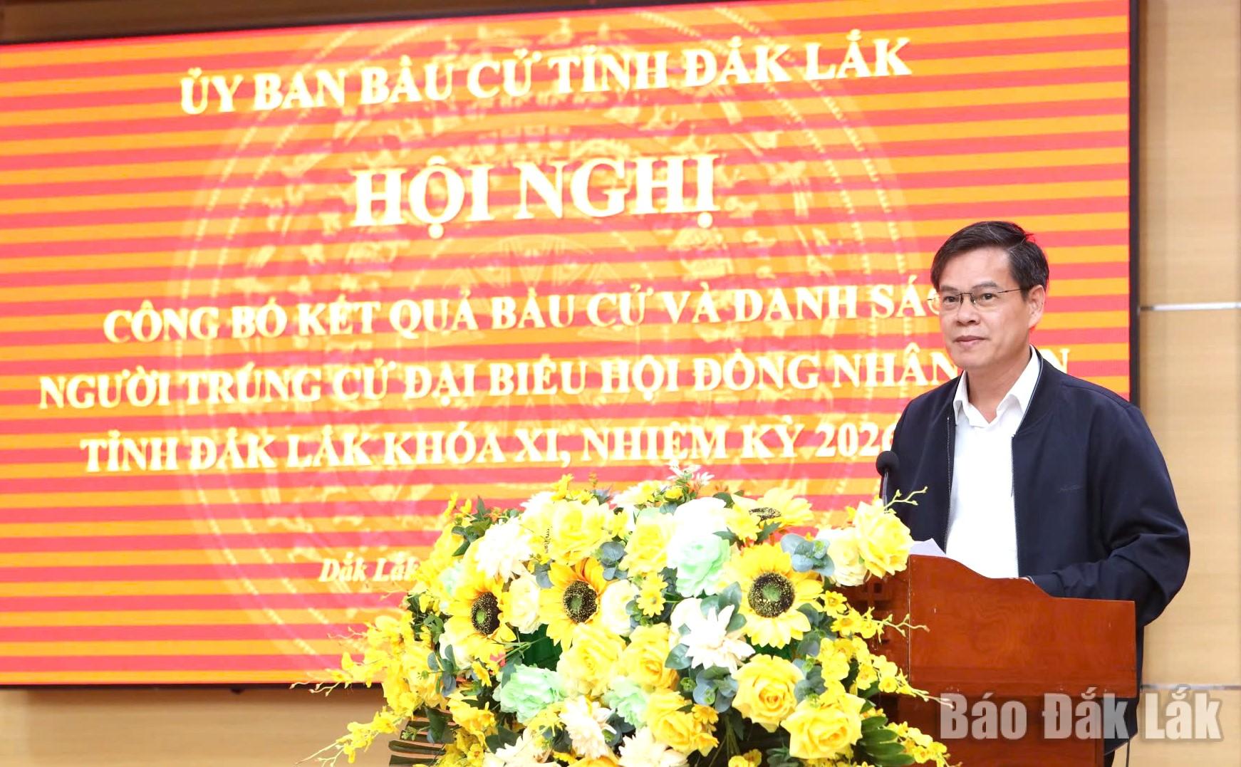 Giám đốc Sở Nội vụ Trương Ngọc Tuấn  trình bày báo kết quả bầu cử kết quả sơ bộ cuộc bầu cử đại biểu Quốc hội 
khóa XVI và đại biểu Hội đồng nhân dân các cấp nhiệm kỳ 2026 -2031
