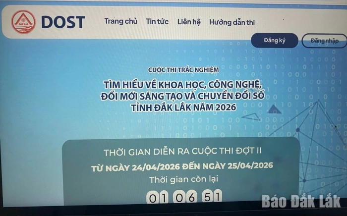Trao giải đợt 1 cuộc thi “Tìm hiểu về khoa học, công nghệ, đổi mới sáng tạo và chuyển đổi số” tỉnh Đắk Lắk năm 2026