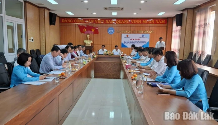 Bảo hiểm xã hội tỉnh Đắk Lắk và Sở Nội vụ tỉnh ký kết quy chế phối hợp giai đoạn 2026 - 2030