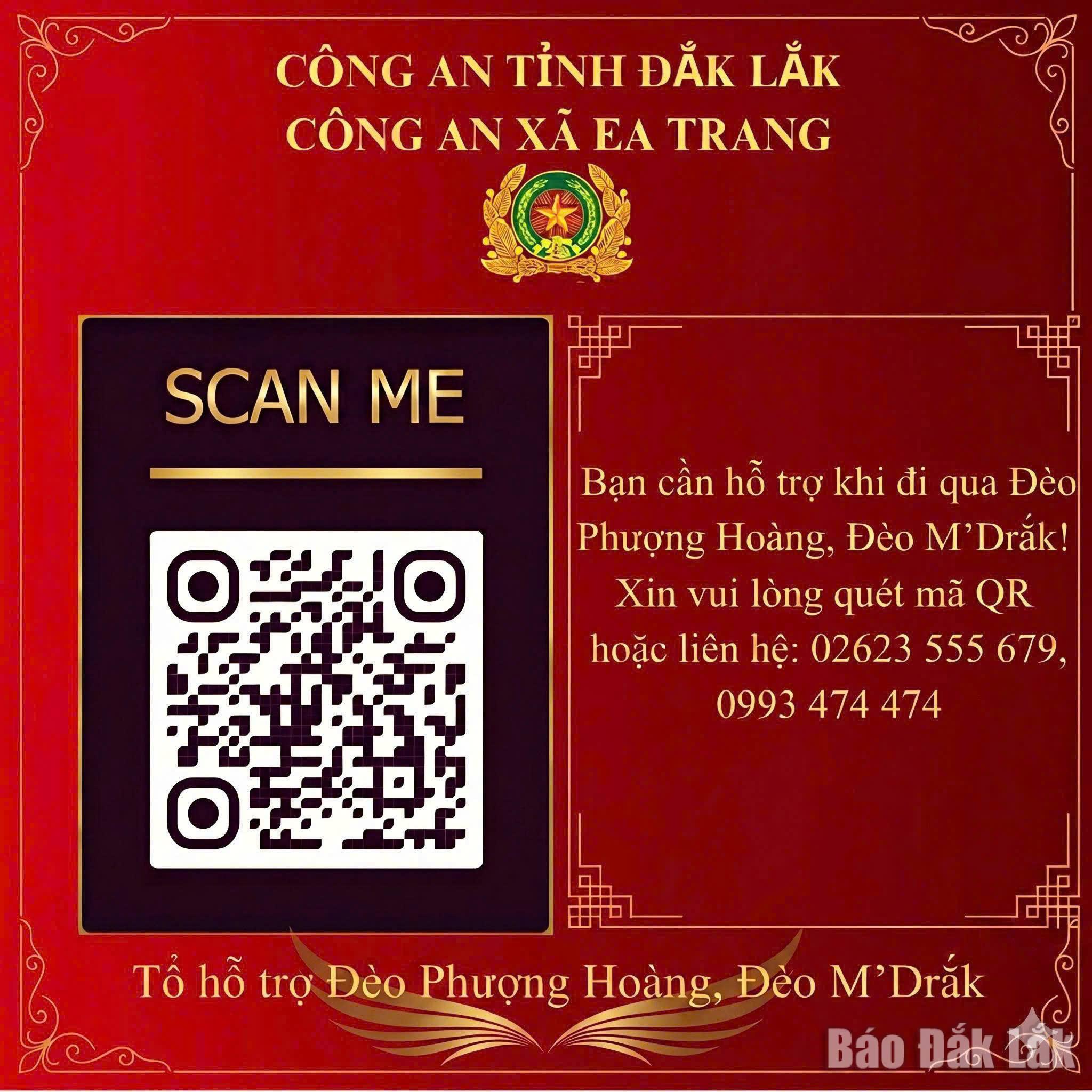 Mã QR của mô hình dân vận khéo “Tổ hỗ trợ 24/7 đèo Phượng Hoàng, M’Drắk”.