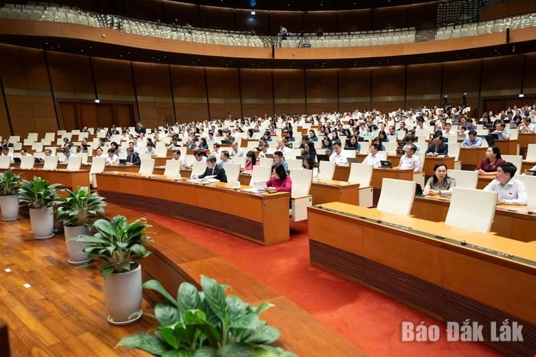 Đại biểu tham dự phiên làm việc. Ảnh: Đoàn ĐBQH tỉnh cung cấp