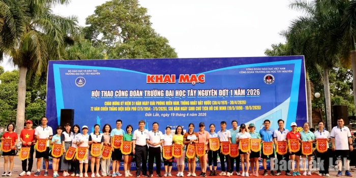 Hơn 600 vận động viên tham gia Hội thao Công đoàn Trường Đại học Tây Nguyên