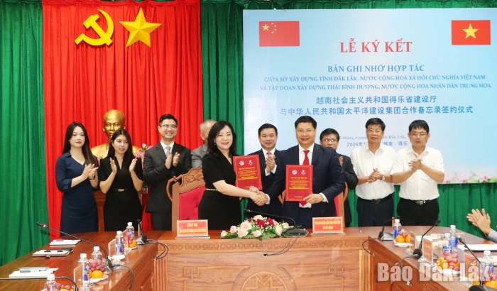 Sở Xây dựng ký kết ghi nhớ hợp tác với Tập đoàn Xây dựng Thái Bình Dương, Trung Quốc