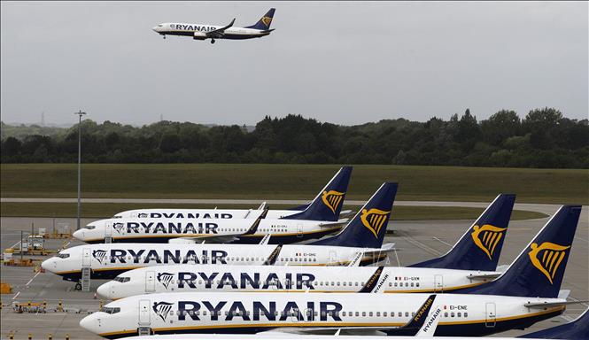 Máy bay của hãng hàng không Ryanair. Ảnh tư liệu: AFP/TTXVN