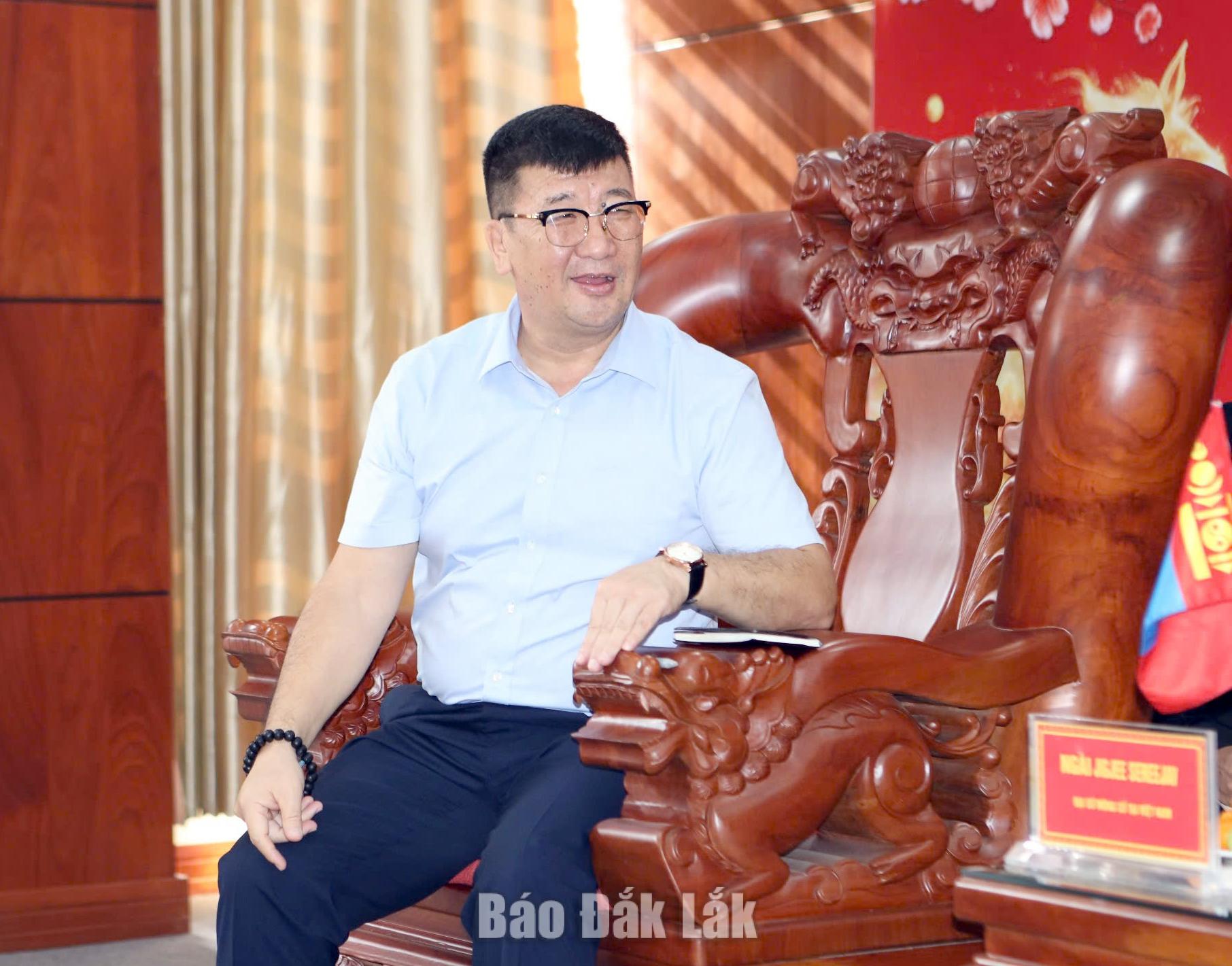 Đại sứ Jigjee Sereejav chia sẻ đã nhiều lần đến thăm và luôn dành những tình cảm, ấn tượng tốt đẹp về vùng đất, con người Đắk Lắk.