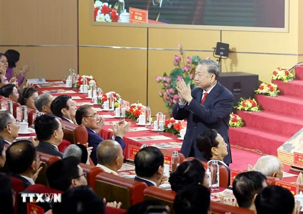 Tổng Bí thư, Chủ tịch nước Tô Lâm dự Lễ kỷ niệm 120 năm Ngày sinh Tổng Bí thư Hà Huy Tập (24/4/1906-24/4/2026). Ảnh: TTXVN