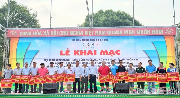 Xã Ea Tul có hơn 350 vận động viên tham gia hội thao