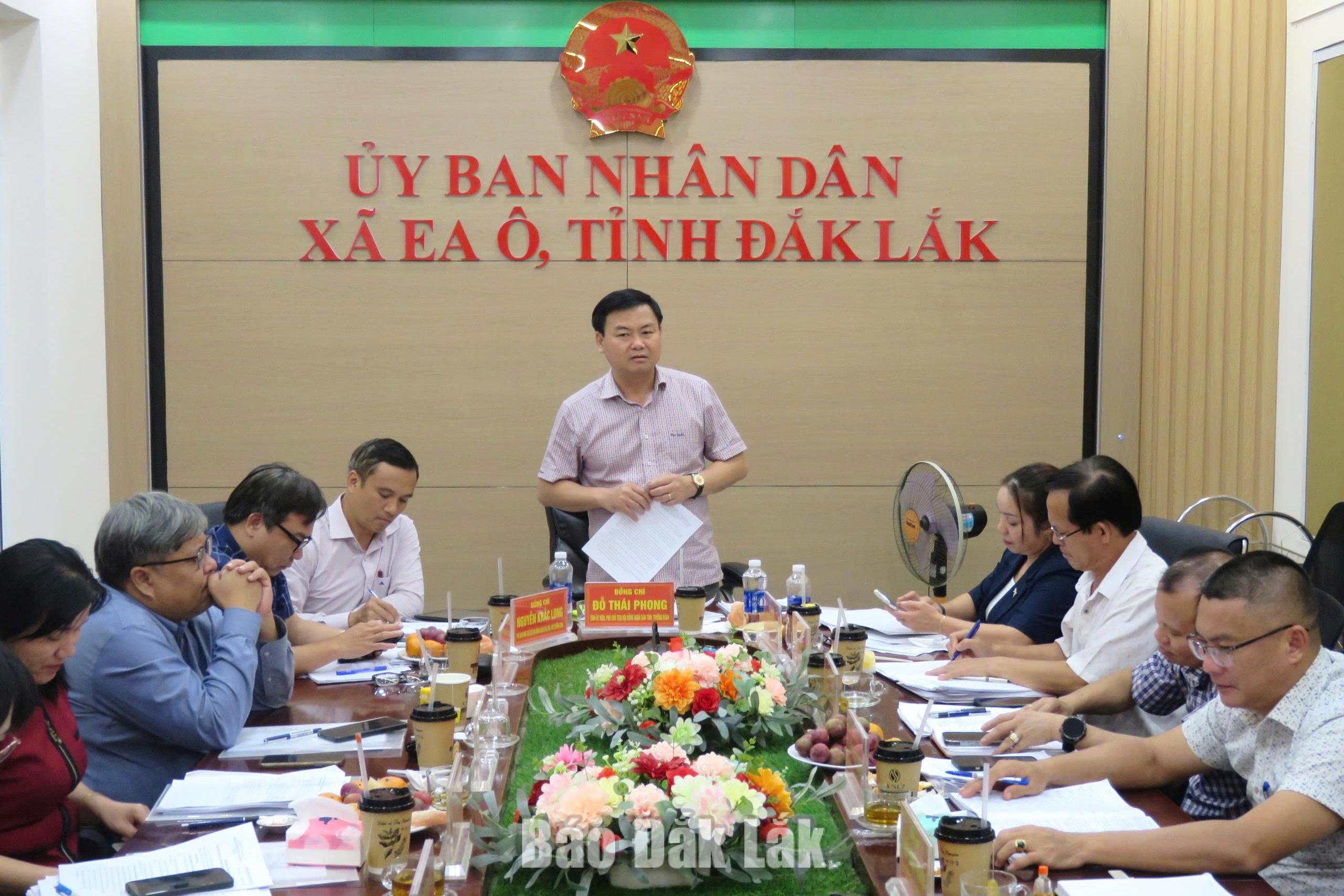 Phó Chủ tịch HĐND tỉnh Đỗ Thái Phong phát biểu tại buổi làm việc.