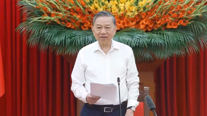 Tổng Bí thư, Chủ tịch nước Tô Lâm, Trưởng Ban Chỉ đạo phát biểu tại phiên họp. Ảnh: TTXVN