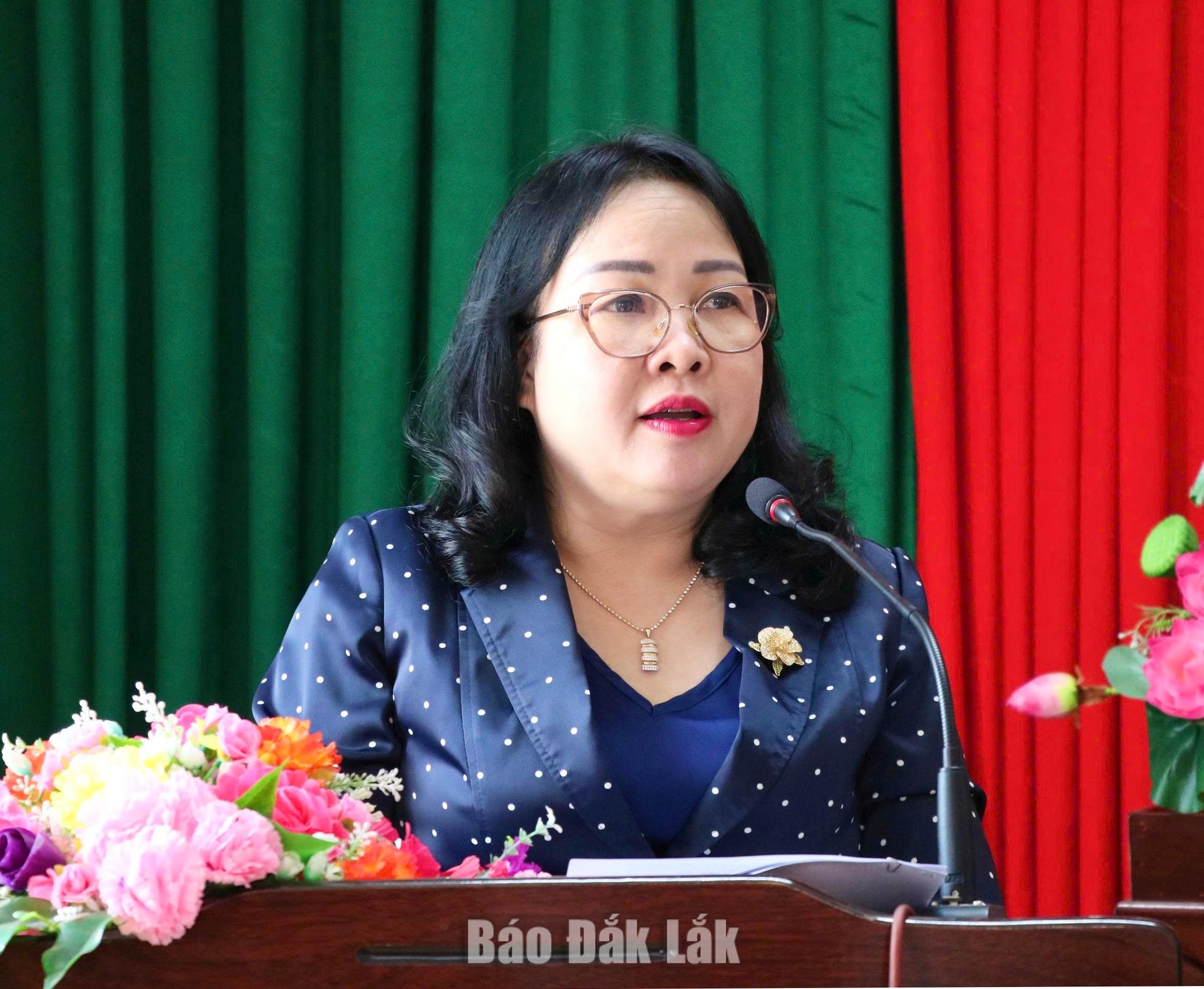Đồng chí Cao Thị Hòa An, Ủy viên Trung ương Đảng, Phó Bí thư Thường trực Tỉnh ủy, Chủ tịch HĐND tỉnh, Bí thư Đảng ủy các cơ quan Đảng tỉnh kết luận hội nghị.