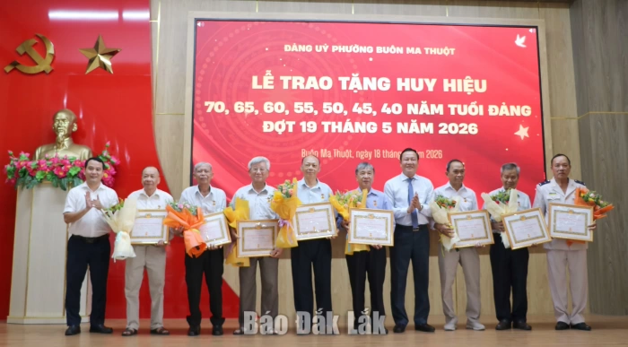 1.003 đảng viên được tặng, truy tặng Huy hiệu Đảng đợt 19/5