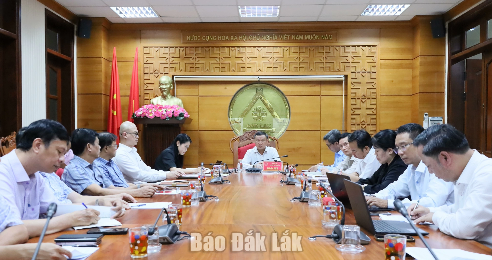 Đồng chí Đào Mỹ, Phó Chủ tịch UBND tỉnh chủ trì cuộc họp.