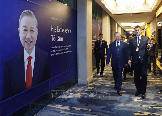 Tổng Bí thư, Chủ tịch nước Tô Lâm đến dự Đối thoại Shangri-La lần thứ 23. Ảnh: Thống Nhất/TTXVN