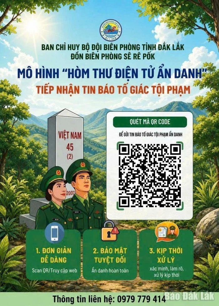 Đồn Biên phòng Sê Rê Pốk triển khai Hòm thư điện tử ẩn danh