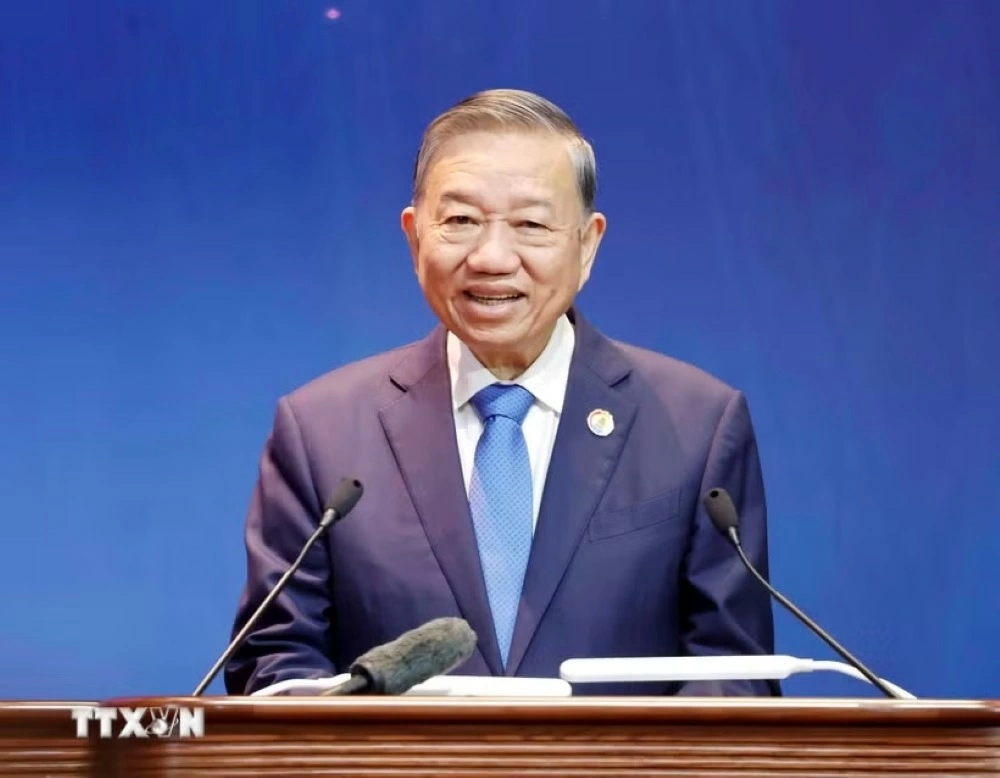 Tổng Bí thư, Chủ tịch nước Tô Lâm phát biểu chỉ đạo Đại hội XIV Công đoàn Việt Nam. Ảnh: TTXVN
