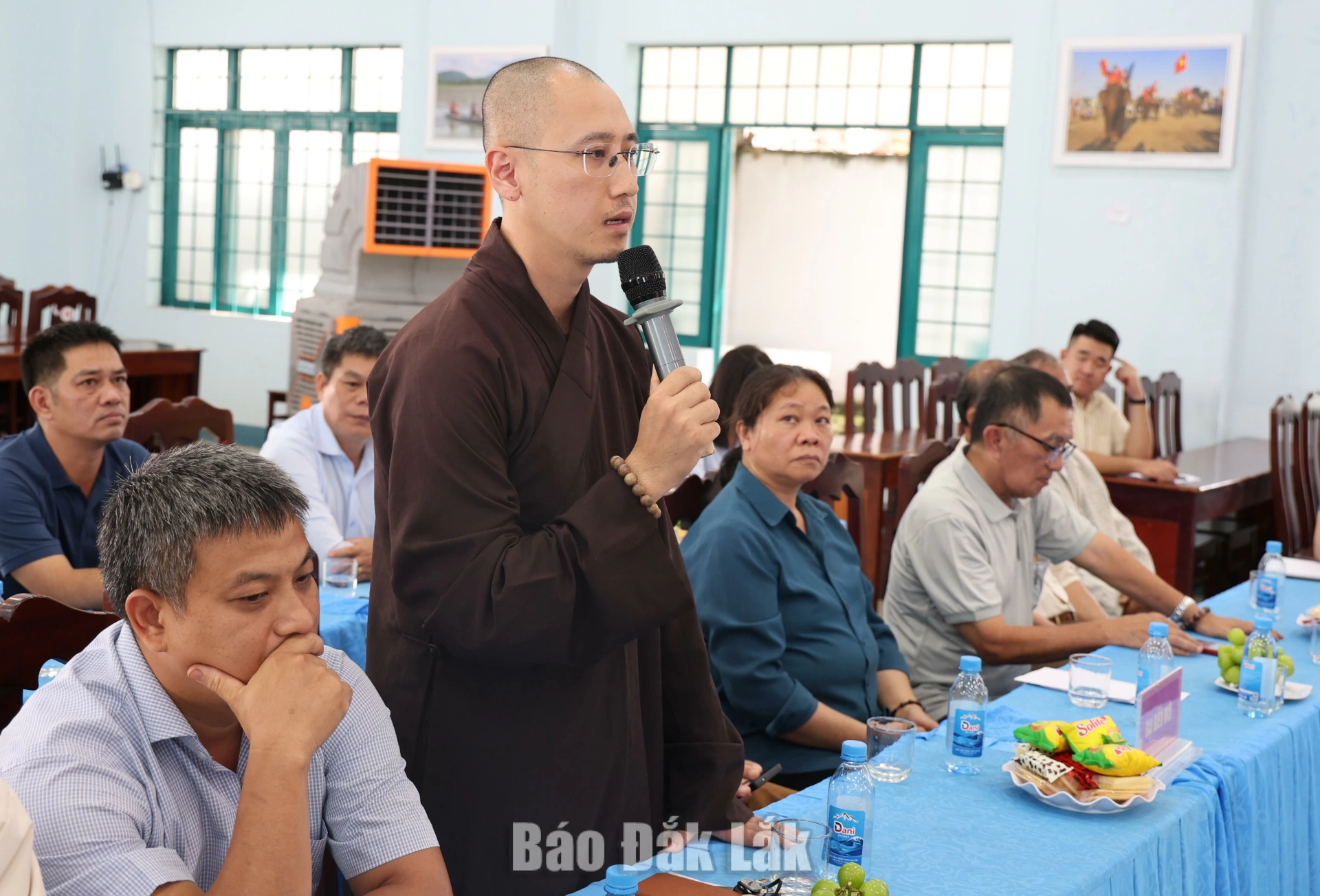 Đại đức Thích Trí Đạo , phó trụ trì chùa Phổ Hiền phát biểu.
