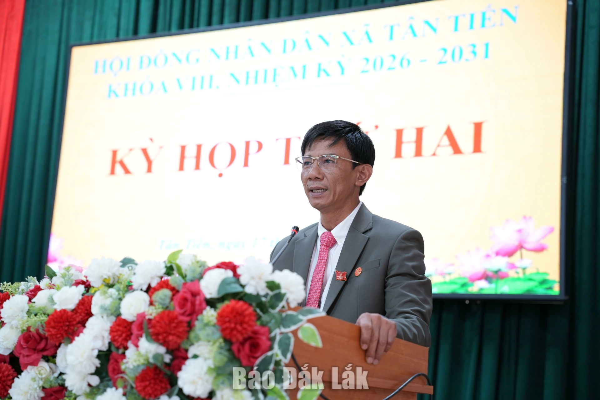 Bí thư Đảng ủy, Chủ tịch HĐND xã Tân Tiến Trần Hải Đăng phát biểu bế mạc.
