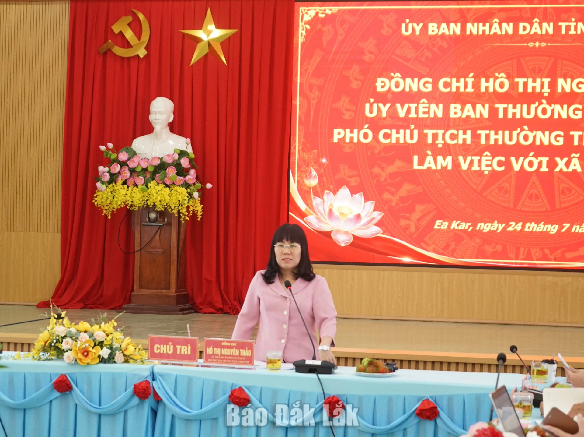 Phó Chủ tịch Thường trực UBND tỉnh Hồ Thị Nguyên Thảo chỉ đạo tại buổi làm việc