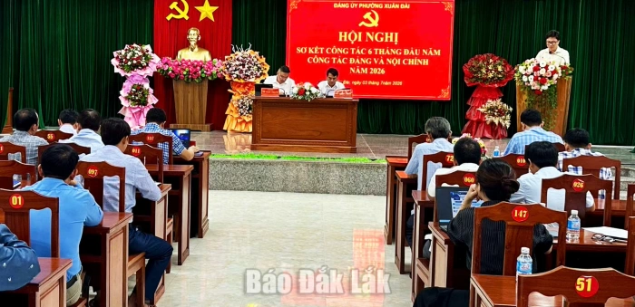 Phường Xuân Đài sơ kết công tác Đảng và công tác nội chính 6 tháng đầu năm 2026