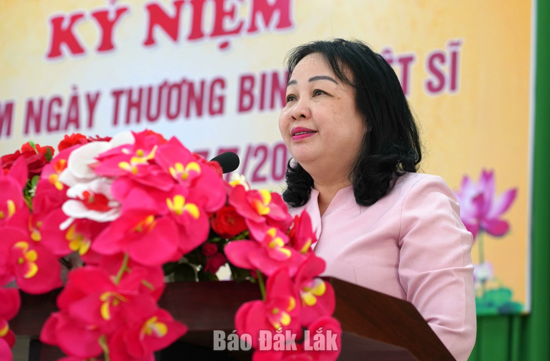 Đồng chí Cao Thị Hòa An, Ủy viên Trung ương Đảng, Phó Bí thư Thường trực Tỉnh ủy, Chủ tịch HĐND tỉnh phát biểu tại chương trình.