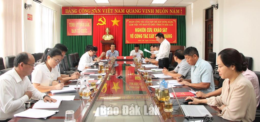 Nghiên cứu, khảo sát về công tác xây dựng Đảng - Báo Đắk Lắk điện tử