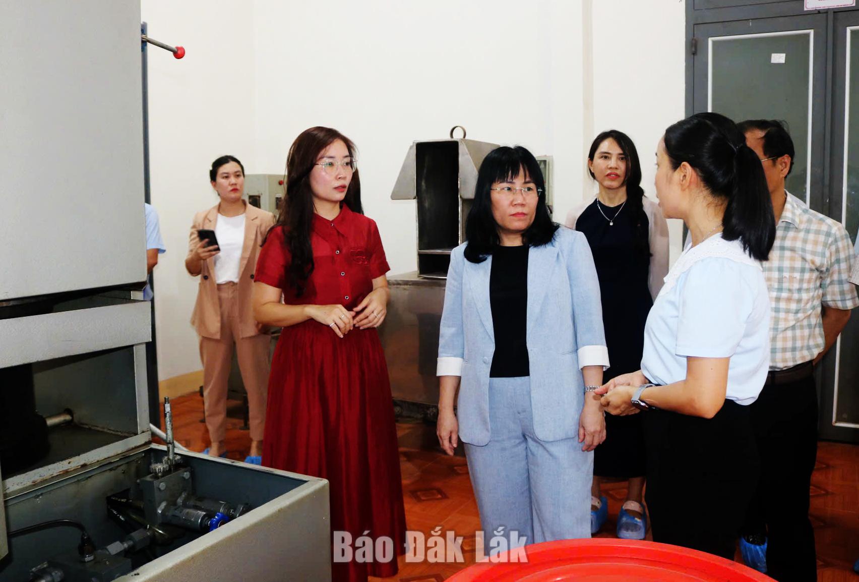 Đoàn công tác tham quan nhà máy chế biến cao cao.