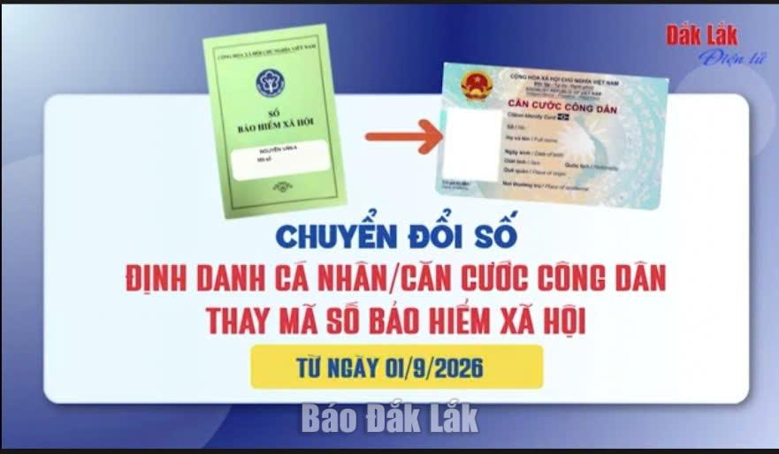 Chuyển đổi số định danh cá nhân, căn cước công dân thay mã số bảo hiểm xã hội từ ngày 01/9/2026