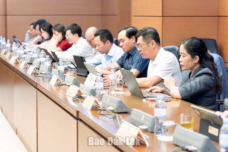 Các ĐBQH tỉnh Đắk Lắk tham dự phiên làm việc. Ảnh: Đoàn ĐBQH tỉnh cung cấp