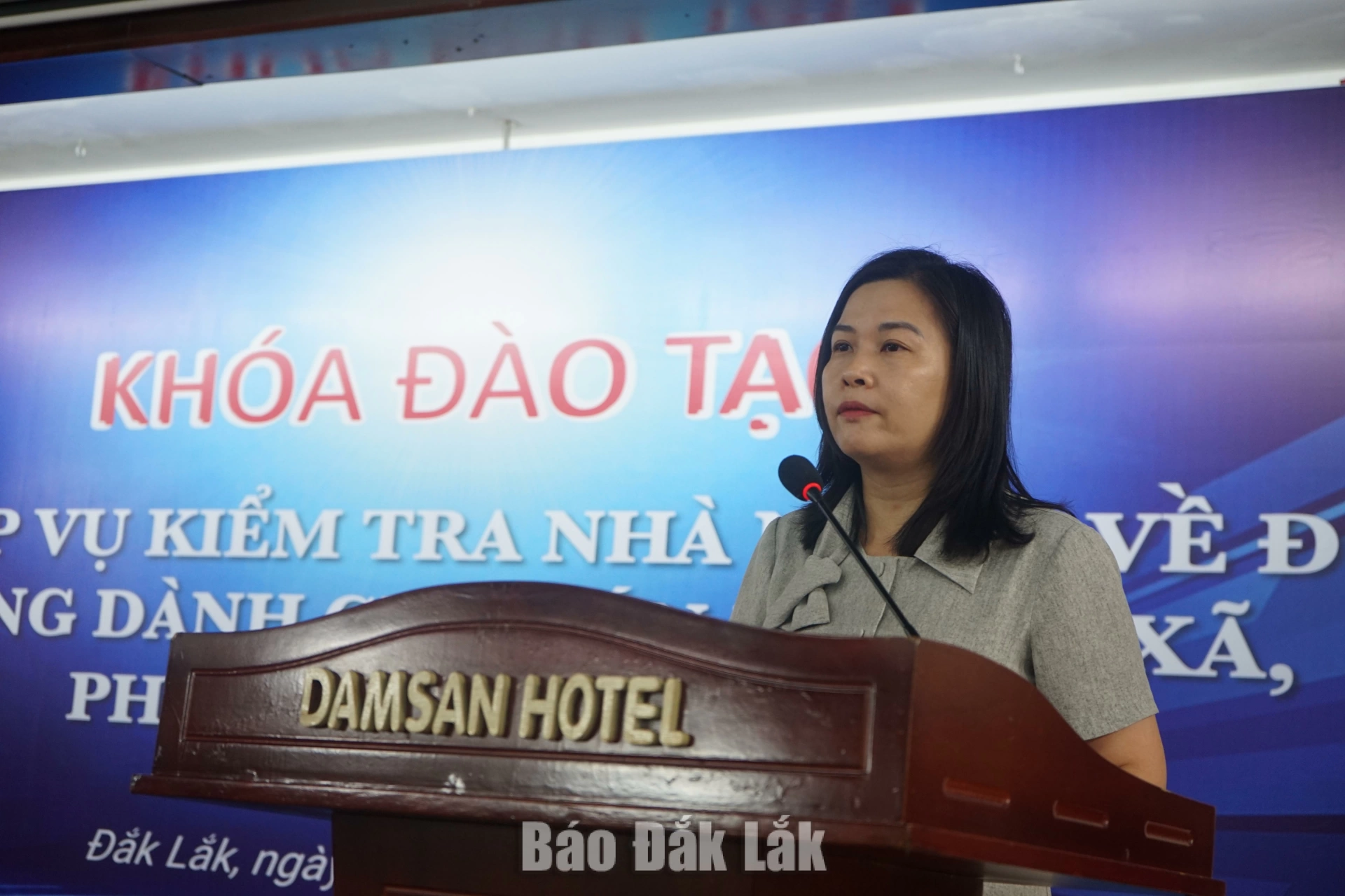 Phó Giám đốc Sở Khoa học và Công nghệ Lâm Vũ Mỹ Hạnh phát biểu khai mạc khóa tập huấn