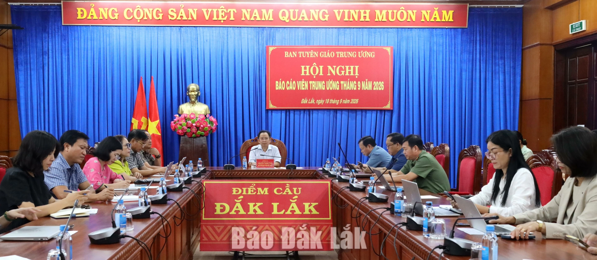Các đại biểu tham dự hội nghị tại điểm cầu tỉnh Đắk Lắk.
