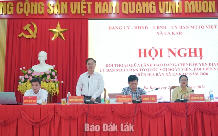 Xã Ea Kar: Đối thoại giữa cấp ủy, chính quyền với cán bộ, đoàn viên, hội viên và nhân dân