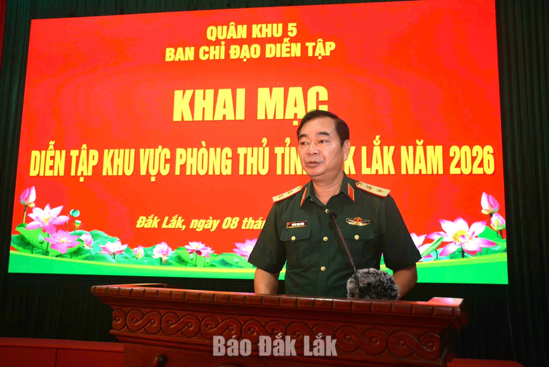 Trung tướng Trương Mạnh Dũng, Phó Tổng Tham mưu trưởng Quân đội nhân dân Việt Nam dự và chỉ đạo diễn tập.