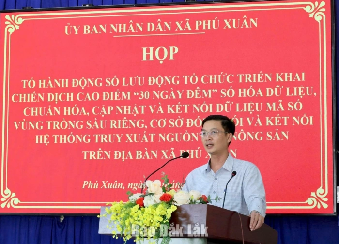 Phú Xuân phấn đấu hoàn thành số hóa dữ liệu mã số vùng trồng sầu riêng trước 30/9