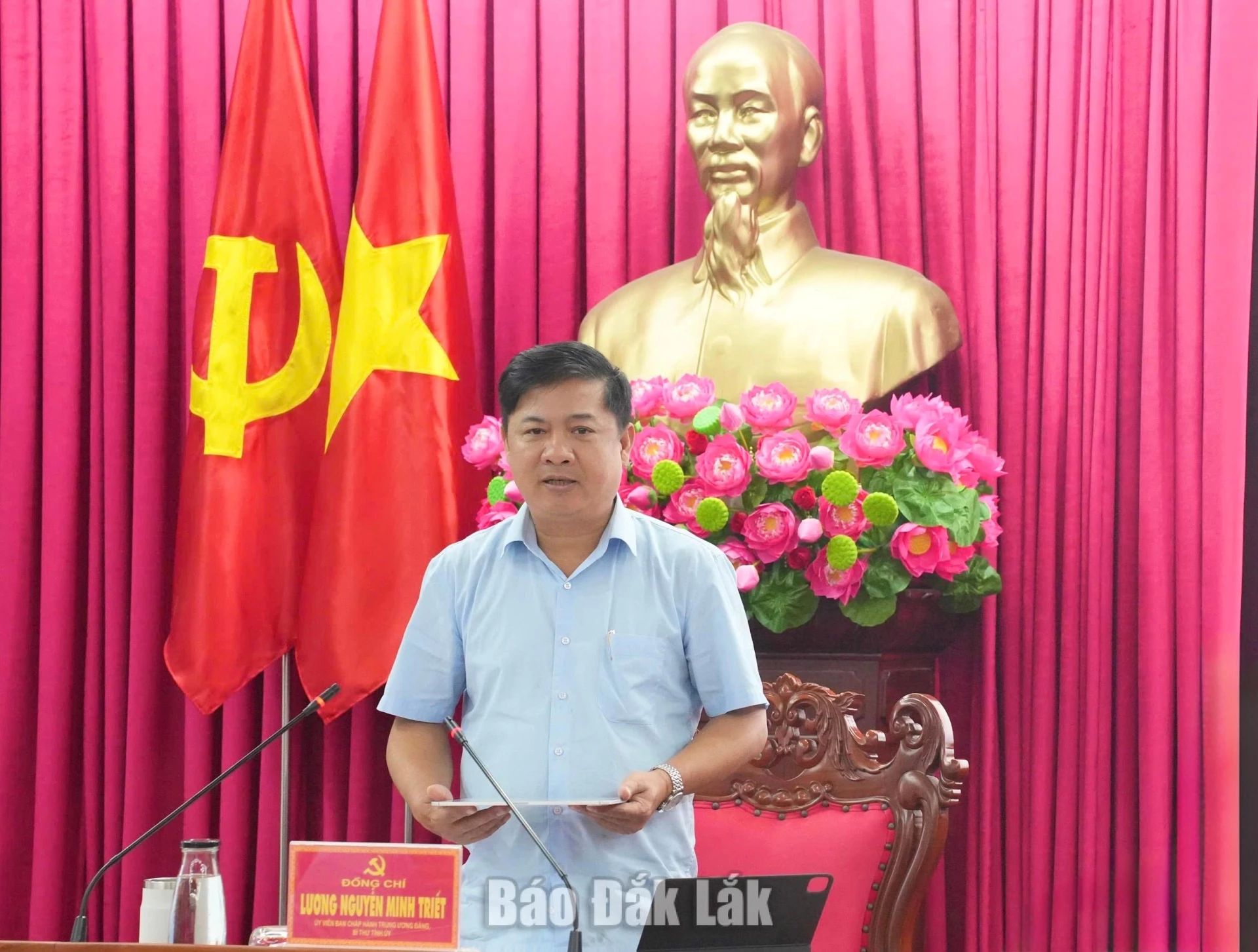 đồng chí Lương Nguyễn Minh Triết, Ủy viên Trung ương Đảng, Bí thư Tỉnh ủy, Trưởng Đoàn ĐBQH tỉnh, Trưởng Ban Chỉ đạo thực hiện mục tiêu tăng trưởng kinh tế hai con số tỉnh Đắk Lắk