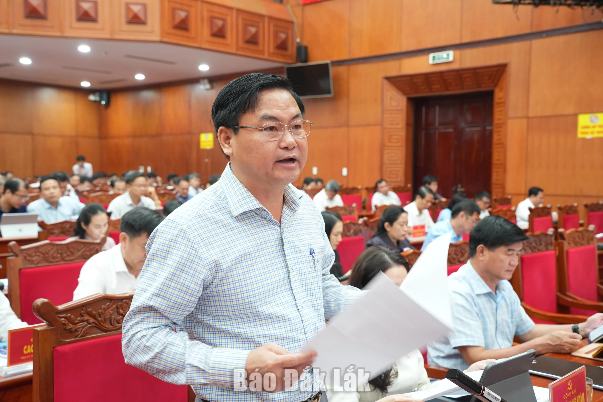 Phó Chủ tịch HĐND tỉnh Đỗ Thái Phong phát biểu tại hội nghị.