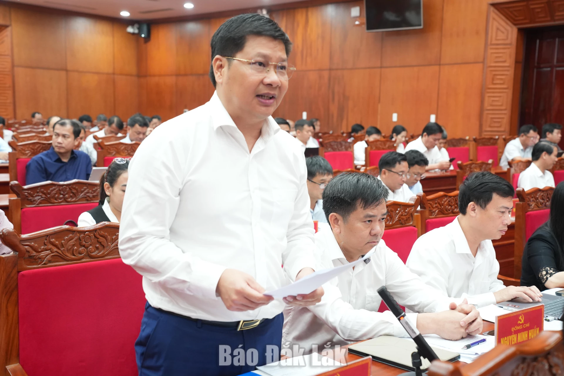 Giám đốc Sở Tài chính Cao Đình Huy phát biểu tại hội nghị.