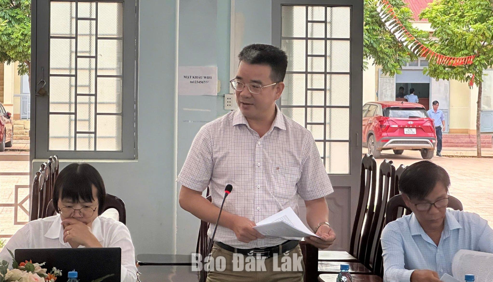 Chủ tịch UBND phường Thành Nhất Nguyễn Đình Tâm phát biểu tại buổi giám sát.