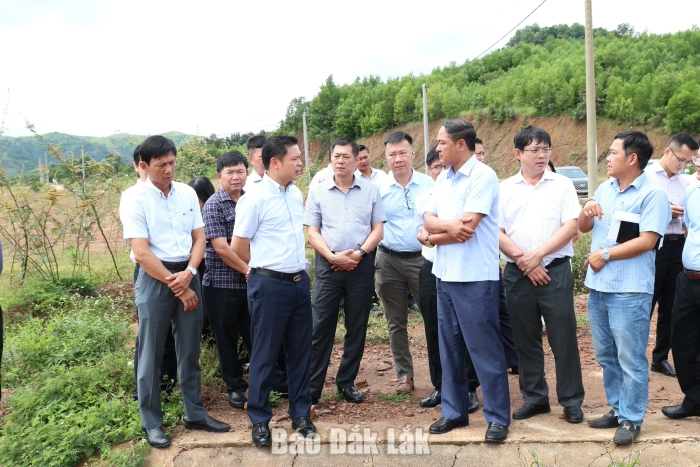 Chủ tịch UBND tỉnh Đỗ Hữu Huy thị sát mô hình, dự án ở xã Tân Tiến