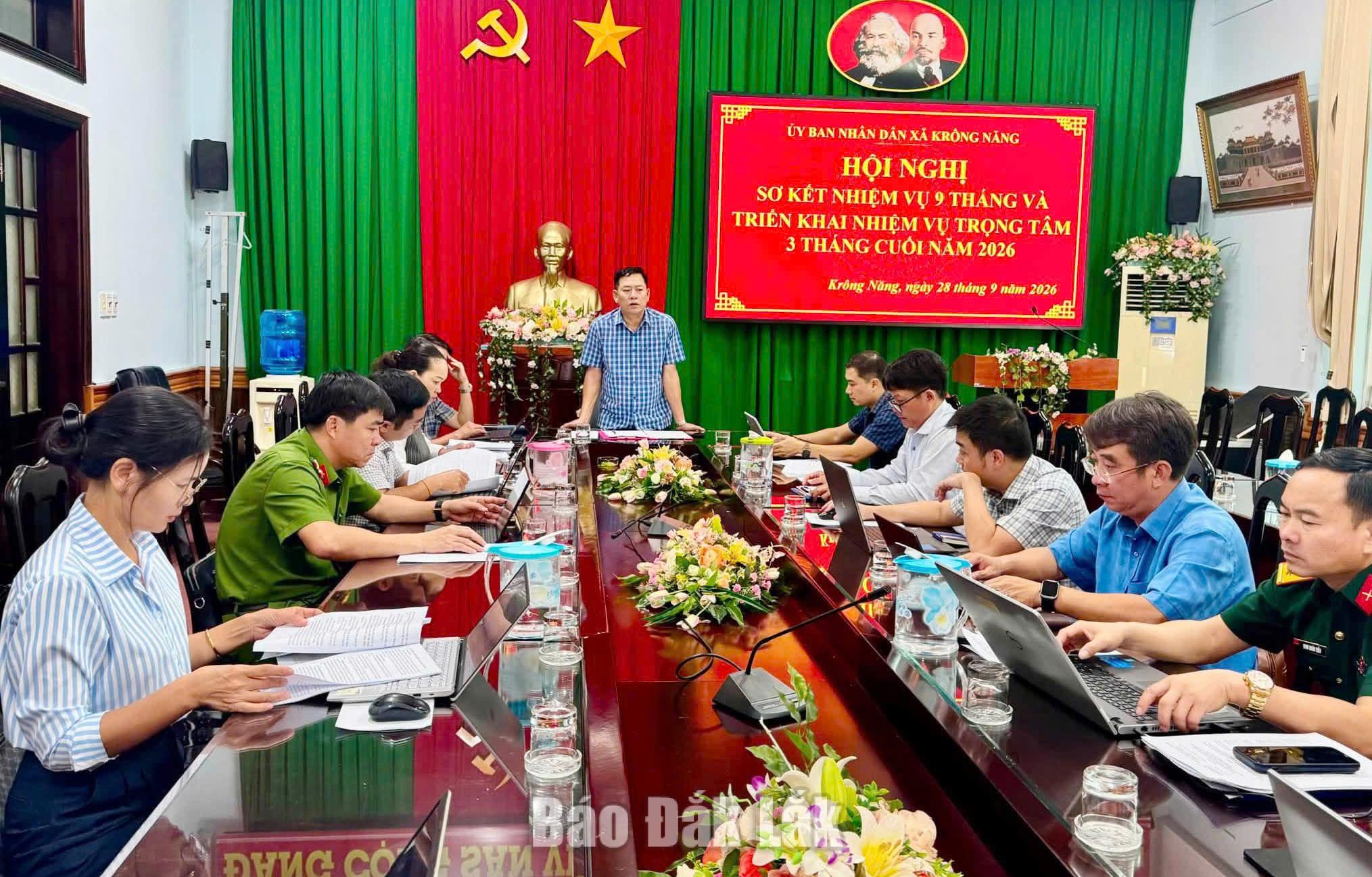 UBND xã Kr ông Năng sơ kết 9 tháng đầu năm.