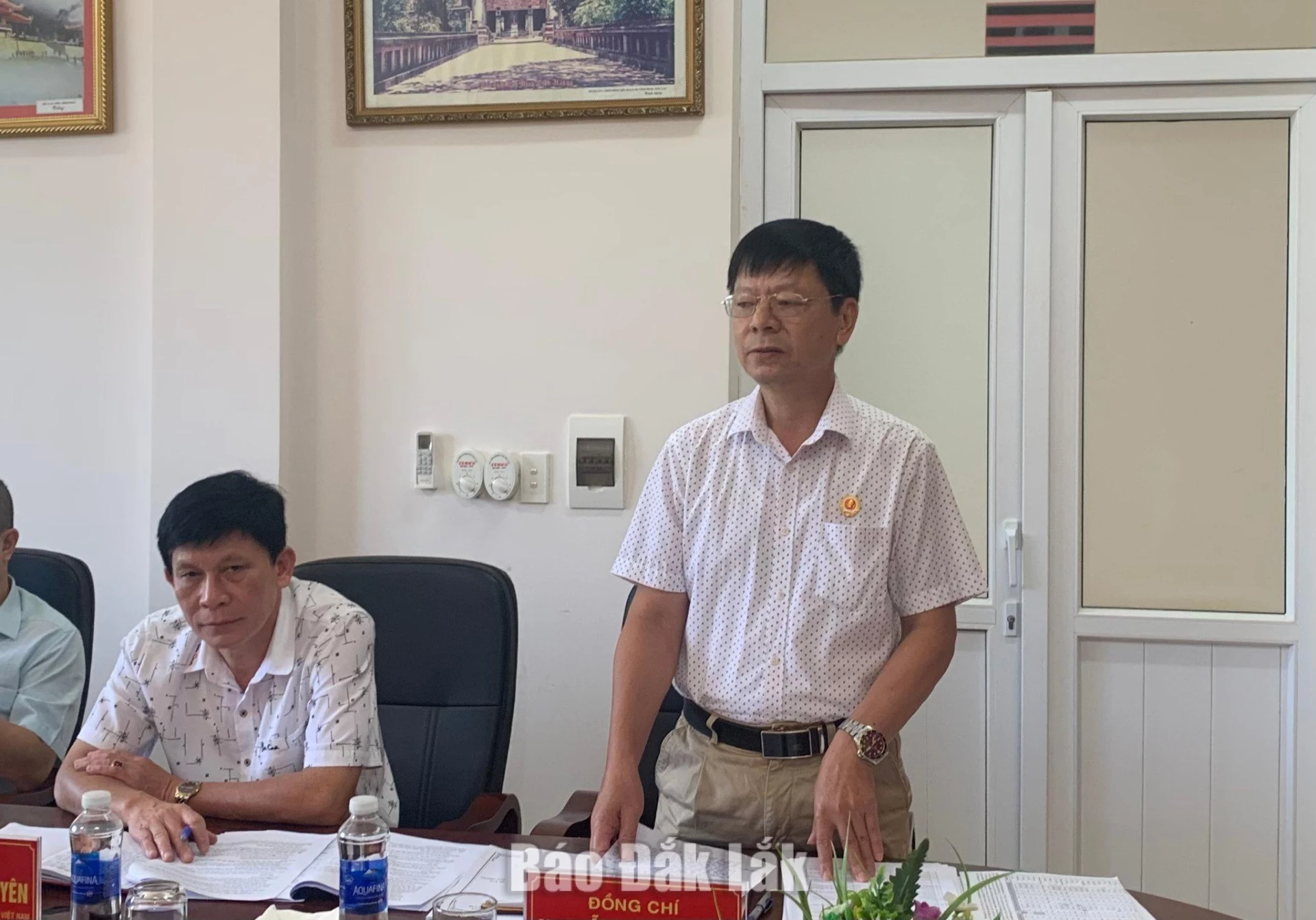 Thành viên đoàn kiểm tra phát biểu tại buổi làm việc.